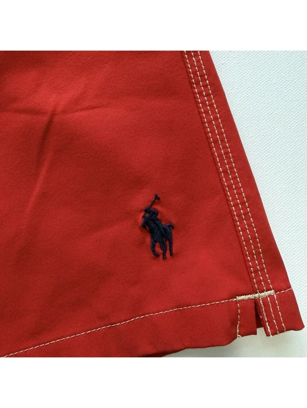 Polo Ralph Lauren Mens S Red Swim Trunks Board Shorts Cargo Drawstring Pony